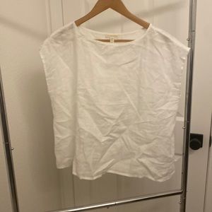 100% bio-linen white summer top
